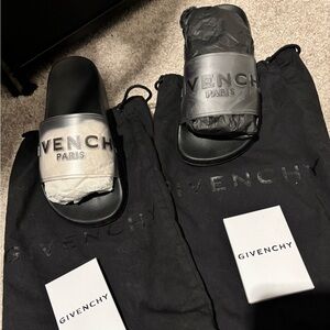 Givenchy Black and Clear Strap Pool Slides